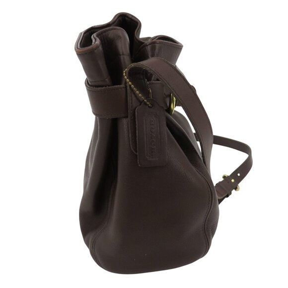 VTG Coach 4156 Soho Belted Bucket Pouch Bag Crossbody Brown Leather Brass Purse - Picture 6 of 13